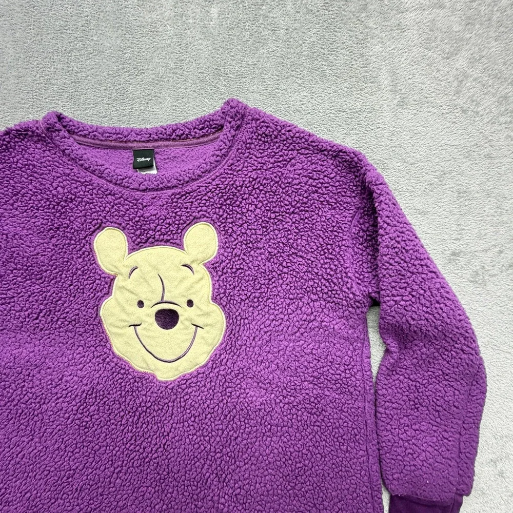 Disney‎ Pajama Top Unisex Kids L Purple Fleece Faux Fur Winnie The Pooh